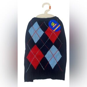 ❤️NEW Argyle Dog Sweater in Red and Blue - Medium